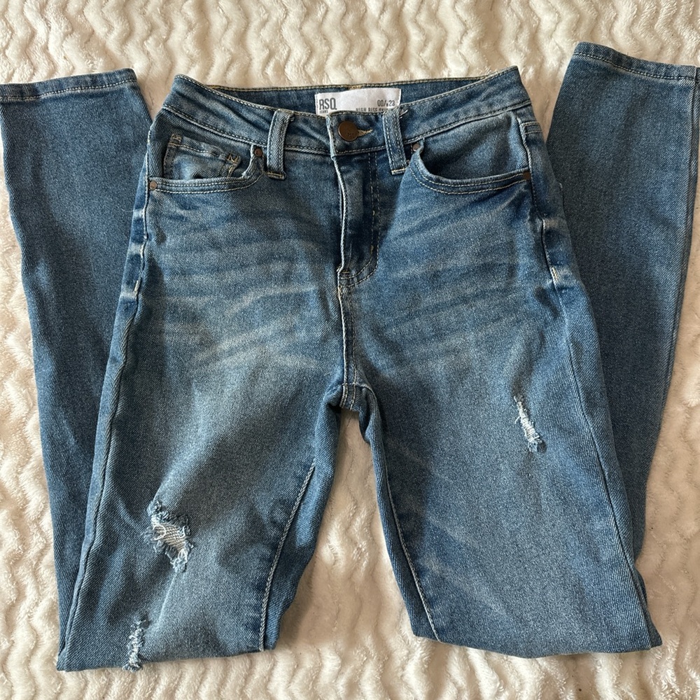 high rise skinny jeans